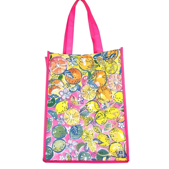 NEW Lilly Pulitzer Nylon Large Shopper Bag Floral Print Multicolored - Picture 1 of 7